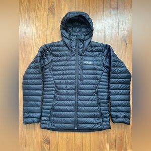 Rab Mens Microlight Alpine Down Hooded Jacket Medium Black